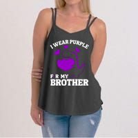 I Wear Purple For My Brother Epilepsy Awareness Women's Strappy Tank