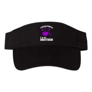 I Wear Purple For My Brother Epilepsy Awareness Valucap Bio-Washed Visor