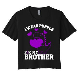 I Wear Purple For My Brother Epilepsy Awareness Women's Crop Top Tee