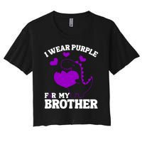 I Wear Purple For My Brother Epilepsy Awareness Women's Crop Top Tee