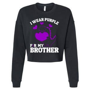 I Wear Purple For My Brother Epilepsy Awareness Cropped Pullover Crew