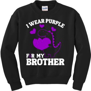 I Wear Purple For My Brother Epilepsy Awareness Kids Sweatshirt