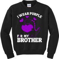 I Wear Purple For My Brother Epilepsy Awareness Kids Sweatshirt