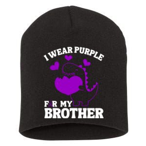 I Wear Purple For My Brother Epilepsy Awareness Short Acrylic Beanie