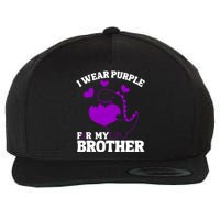 I Wear Purple For My Brother Epilepsy Awareness Wool Snapback Cap