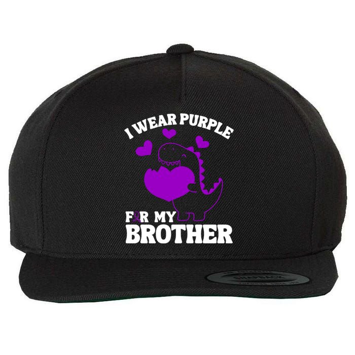 I Wear Purple For My Brother Epilepsy Awareness Wool Snapback Cap