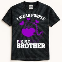 I Wear Purple For My Brother Epilepsy Awareness Kids Tie-Dye T-Shirt