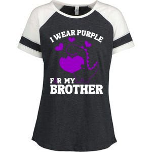 I Wear Purple For My Brother Epilepsy Awareness Enza Ladies Jersey Colorblock Tee