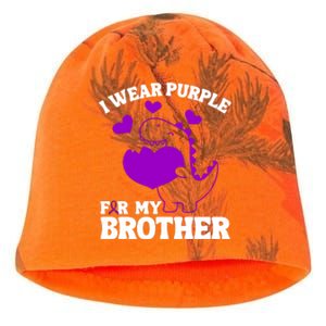 I Wear Purple For My Brother Epilepsy Awareness Kati - Camo Knit Beanie