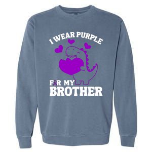 I Wear Purple For My Brother Epilepsy Awareness Garment-Dyed Sweatshirt