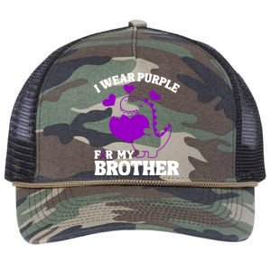 I Wear Purple For My Brother Epilepsy Awareness Retro Rope Trucker Hat Cap