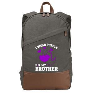 I Wear Purple For My Brother Epilepsy Awareness Cotton Canvas Backpack