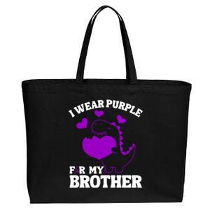 I Wear Purple For My Brother Epilepsy Awareness Cotton Canvas Jumbo Tote