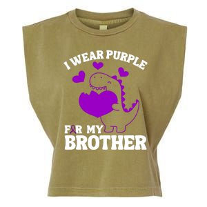 I Wear Purple For My Brother Epilepsy Awareness Garment-Dyed Women's Muscle Tee