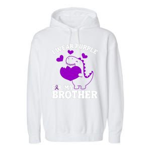 I Wear Purple For My Brother Epilepsy Awareness Garment-Dyed Fleece Hoodie