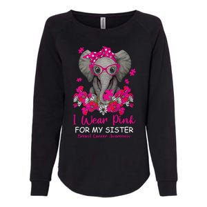 I Wear Pink For My Sister Elephant Breast Cancer Awareness Cute Gift Womens California Wash Sweatshirt