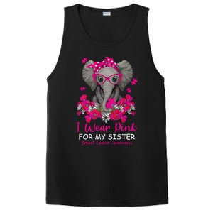 I Wear Pink For My Sister Elephant Breast Cancer Awareness Cute Gift PosiCharge Competitor Tank