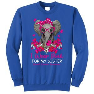 I Wear Pink For My Sister Elephant Breast Cancer Awareness Cute Gift Sweatshirt