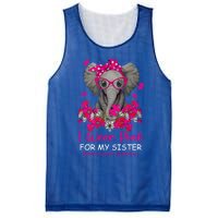 I Wear Pink For My Sister Elephant Breast Cancer Awareness Cute Gift Mesh Reversible Basketball Jersey Tank