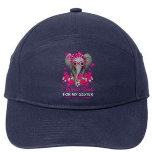 I Wear Pink For My Sister Elephant Breast Cancer Awareness Cute Gift 7-Panel Snapback Hat