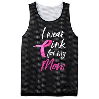 I Wear Pink For My Mom Breast Cancer Awareness Mesh Reversible Basketball Jersey Tank