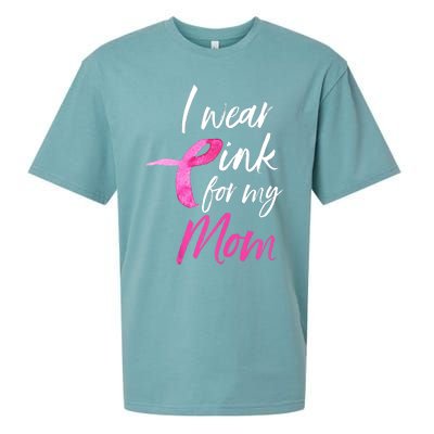 I Wear Pink For My Mom Breast Cancer Awareness Sueded Cloud Jersey T-Shirt