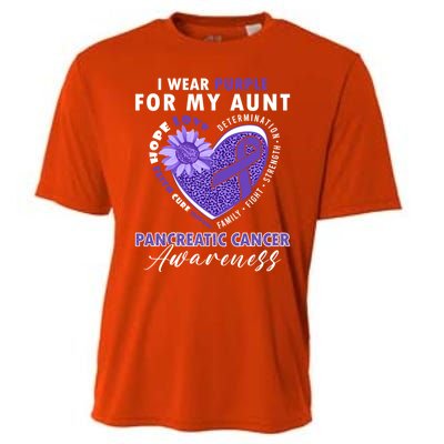 I Wear Purple For My Aunt Pancreatic Cancer Awareness Funny Gift Cooling Performance Crew T-Shirt