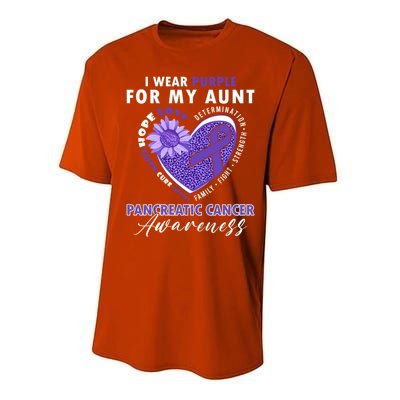 I Wear Purple For My Aunt Pancreatic Cancer Awareness Funny Gift Performance Sprint T-Shirt