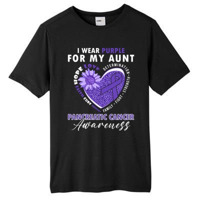 I Wear Purple For My Aunt Pancreatic Cancer Awareness Funny Gift Tall Fusion ChromaSoft Performance T-Shirt