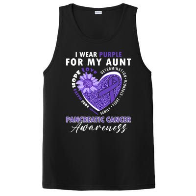 I Wear Purple For My Aunt Pancreatic Cancer Awareness Funny Gift PosiCharge Competitor Tank