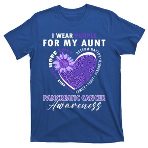 I Wear Purple For My Aunt Pancreatic Cancer Awareness Funny Gift T-Shirt