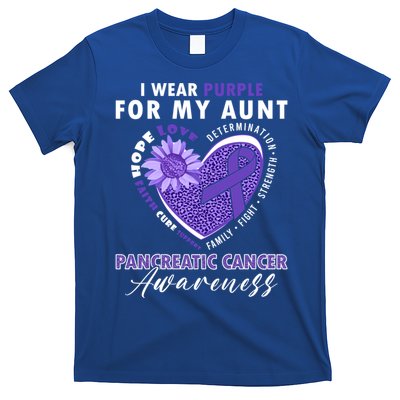 I Wear Purple For My Aunt Pancreatic Cancer Awareness Funny Gift T-Shirt