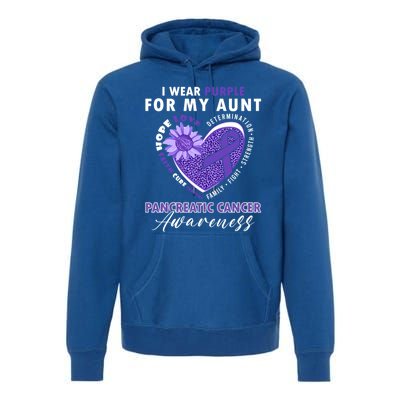 I Wear Purple For My Aunt Pancreatic Cancer Awareness Funny Gift Premium Hoodie