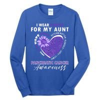 I Wear Purple For My Aunt Pancreatic Cancer Awareness Funny Gift Tall Long Sleeve T-Shirt