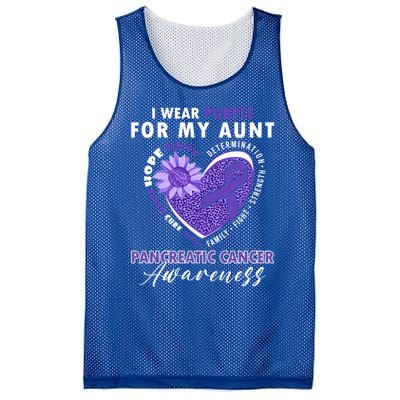 I Wear Purple For My Aunt Pancreatic Cancer Awareness Funny Gift Mesh Reversible Basketball Jersey Tank