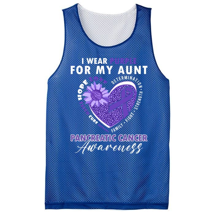 I Wear Purple For My Aunt Pancreatic Cancer Awareness Funny Gift Mesh Reversible Basketball Jersey Tank