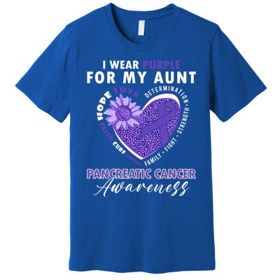 I Wear Purple For My Aunt Pancreatic Cancer Awareness Funny Gift Premium T-Shirt