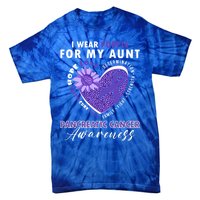 I Wear Purple For My Aunt Pancreatic Cancer Awareness Funny Gift Tie-Dye T-Shirt