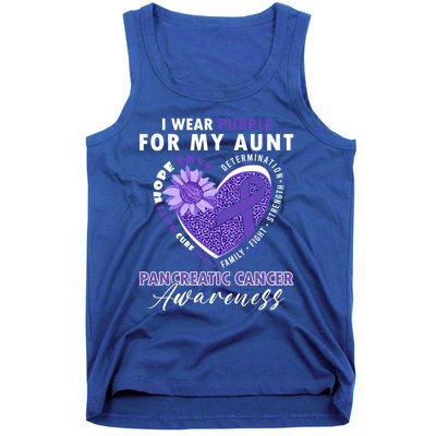 I Wear Purple For My Aunt Pancreatic Cancer Awareness Funny Gift Tank Top