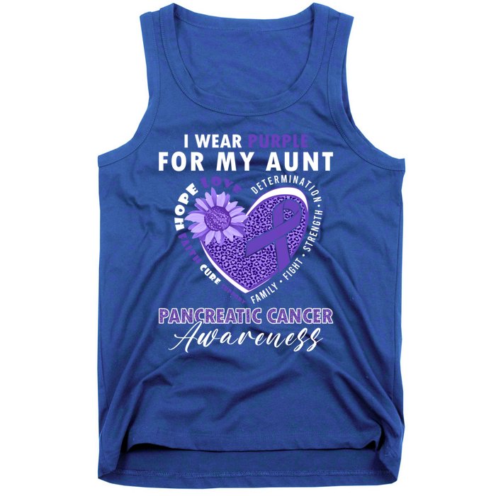 I Wear Purple For My Aunt Pancreatic Cancer Awareness Funny Gift Tank Top