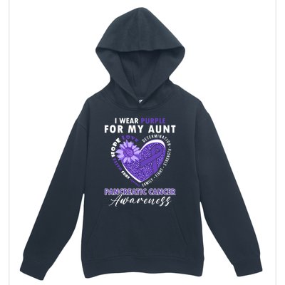 I Wear Purple For My Aunt Pancreatic Cancer Awareness Funny Gift Urban Pullover Hoodie