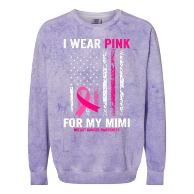 I Wear Pink for My Mimi American Flag Colorblast Crewneck Sweatshirt