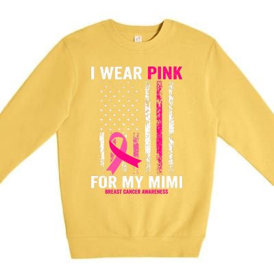 I Wear Pink for My Mimi American Flag Premium Crewneck Sweatshirt