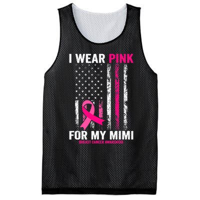 I Wear Pink for My Mimi American Flag Mesh Reversible Basketball Jersey Tank