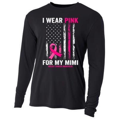 I Wear Pink for My Mimi American Flag Cooling Performance Long Sleeve Crew