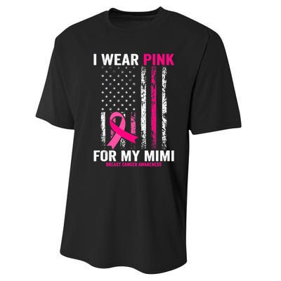 I Wear Pink for My Mimi American Flag Performance Sprint T-Shirt