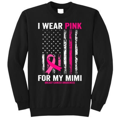 I Wear Pink for My Mimi American Flag Tall Sweatshirt