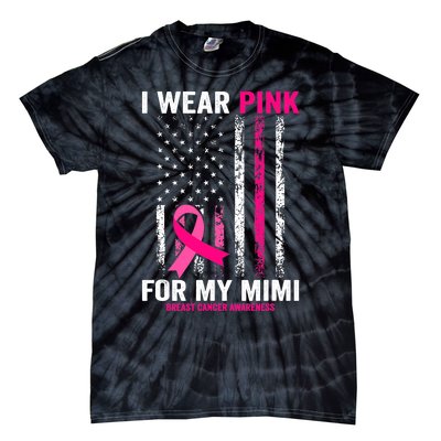 I Wear Pink for My Mimi American Flag Tie-Dye T-Shirt