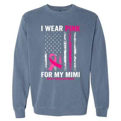 I Wear Pink for My Mimi American Flag Garment-Dyed Sweatshirt