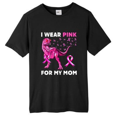 I Wear Pink For My Mom Dinosaur Breast Cancer Awareness Tall Fusion ChromaSoft Performance T-Shirt